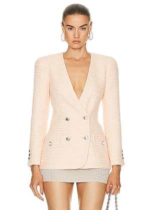 Alessandra Rich Double Breasted Jacket in Pale Yellow - Peach. Size 38 (also in ).