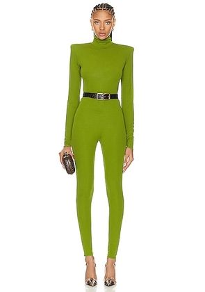Alexandre Vauthier Long Sleeve Jumpsuit in Olive Green - Olive. Size 34 (also in ).