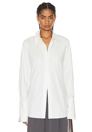 St. Agni Open Back Shirt in White - White. Size XS (also in ).