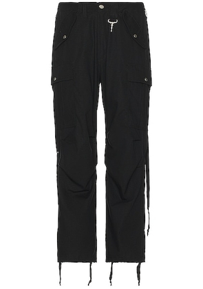 Reese Cooper Cotton Ripstop Wide Leg Cargo Pant in Black - Black. Size 36 (also in ).