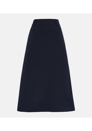 Brunello Cucinelli High-rise cotton-blend midi skirt