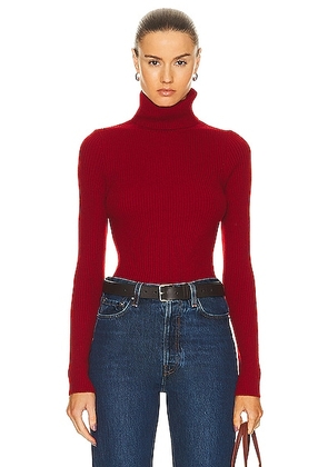 Enza Costa Rib Turtleneck Sweater in Red - Red. Size XS (also in ).