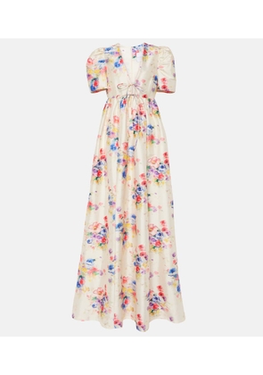 Markarian Miriam beaded floral front-tie gown