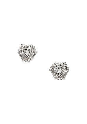 Alessandra Rich Crystal Earrings in Cry Silver - Metallic Silver. Size all.