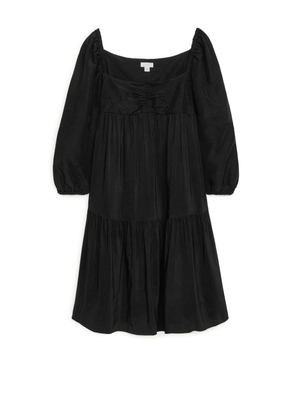 Linen Blend Dress - Black