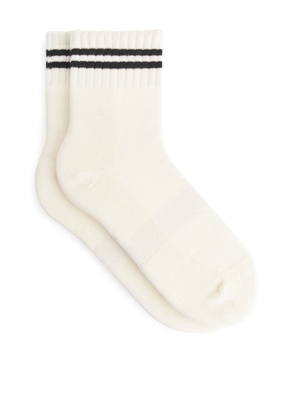 Ribbed Sport Socks - White