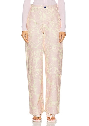 Burberry Knee Detail Pant in Cameo Pattern - Blush. Size 0 (also in 2, 6).