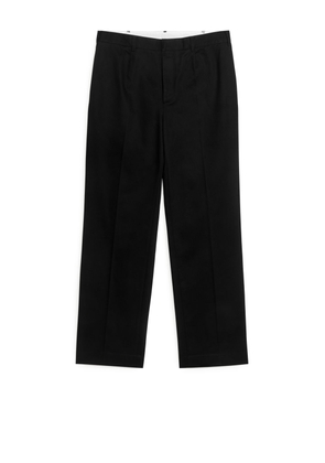 Tailored Wide-Fit Trousers - Black