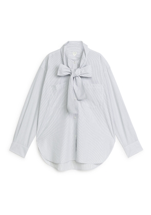 Cotton Bow Shirt - White