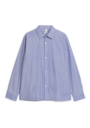 Cotton Twill Overshirt - Blue