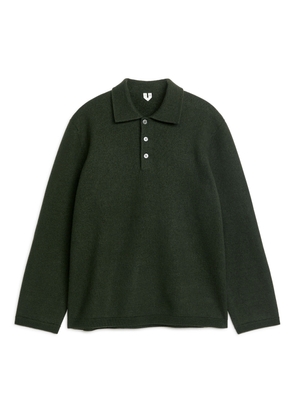 Boiled Wool Polo Shirt - Green