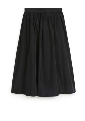 Tafetta Midi Skirt - Black