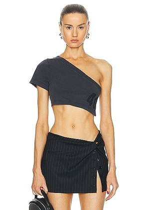 Courreges Tuba Printed Stonewashed Cropped Top in Stonewashed Grey - Grey. Size XS (also in ).