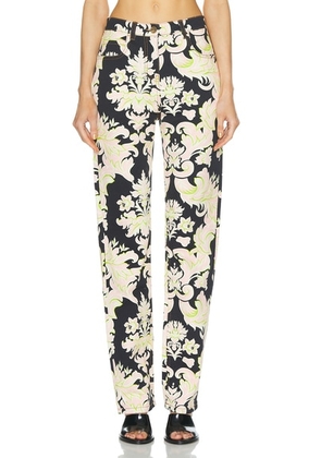 Etro Printed Straight Leg in Print On Black Base - Black. Size 26 (also in 25, 27, 28).