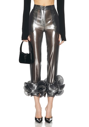 The New Arrivals by Ilkyaz Ozel Lilou Pant in Rive Droite - Metallic Silver. Size 34 (also in 36, 40).