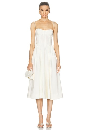 LPA Sarita Midi Dress in Coconut Milk - White. Size M (also in L, S, XL, XS).