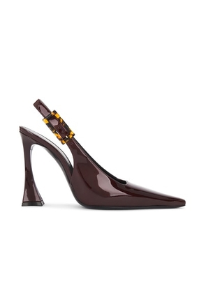 Saint Laurent Dune Slingback Pump in Marron Glace - Burgundy. Size 36 (also in 38, 39, 40).