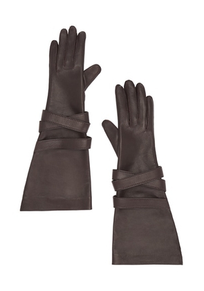 Saint Laurent Aviator Gloves in Brown - Chocolate. Size 7.5 (also in ).