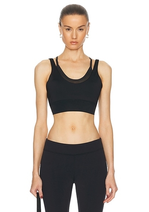 alo Airlift Double Trouble Bra in Black - Black. Size L (also in M, S, XS).
