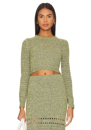 Amanda Uprichard Jayla Knit Top in Green. Size M, XL, XS.