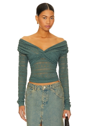 Free People Hold Me Closer Top in Teal. Size S, XS.