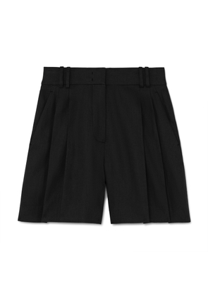 Another Tomorrow Pleated Shorts in Black, Size IT 36