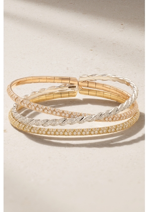 David Yurman - Pavéflex 18-karat Yellow, White And Rose Gold Diamond Bracelet - M