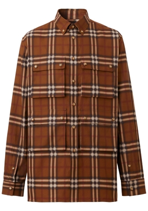Burberry blurred check shirt - Brown