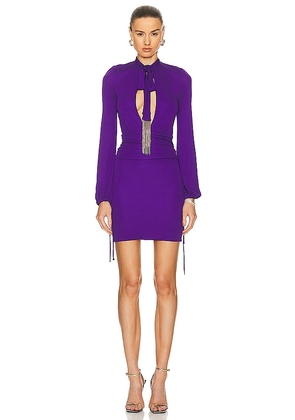 FWRD Renew Gucci Long Sleeve Mini Dress in Purple. Size .