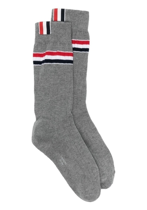 Thom Browne stripe-detail mid-calf socks - Grey