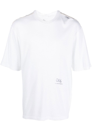 OBJECTS IV LIFE logo-print waffle-knit T-shirt - White