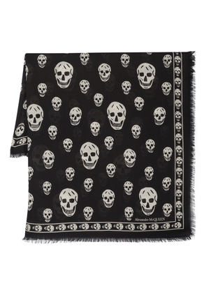 Alexander McQueen Skull-print wool scarf - Black