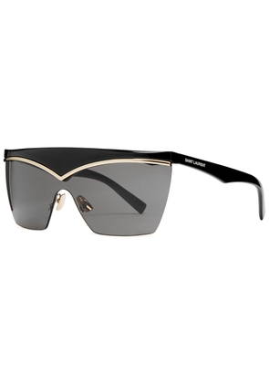 Saint Laurent Rimless Mask Sunglasses - Black