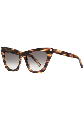 Saint Laurent Kate Cat-eye Sunglasses - Brown Havana