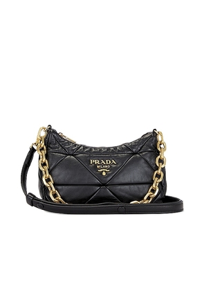 FWRD Renew Prada Quilted Chain Shoulder Bag in Black.