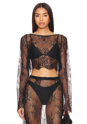 House of Harlow 1960 x REVOLVE Dionne Lace Blouse in Black. Size S, XS, XXS.