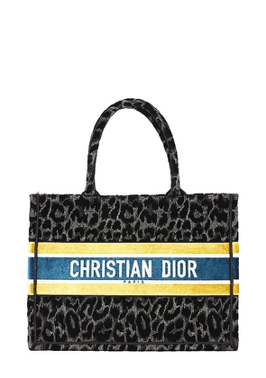 FWRD Renew Dior Leopard Book Tote Bag in Black.
