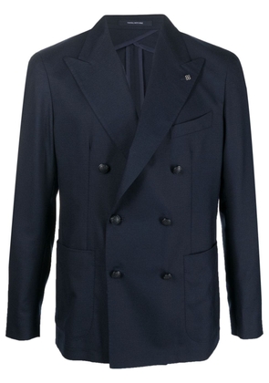 Tagliatore double-breasted cashmere blazer - Blue