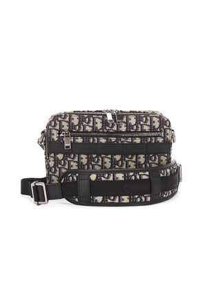 FWRD Renew Dior Oblique Safari Shoulder Bag in Black.