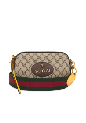 FWRD Renew Gucci GG Supreme Neo Vintage Shoulder Bag in Beige.