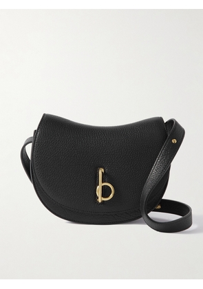 Burberry - Rocking Horse Textured-leather Shoulder Bag - Black - One size