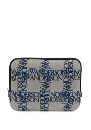 JW Anderson logo-print iPad pouch - White