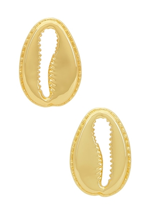Eliou Concha Earrings in Metallic Gold.