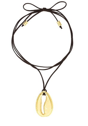 Eliou Concha Wrap Necklace in Metallic Gold.