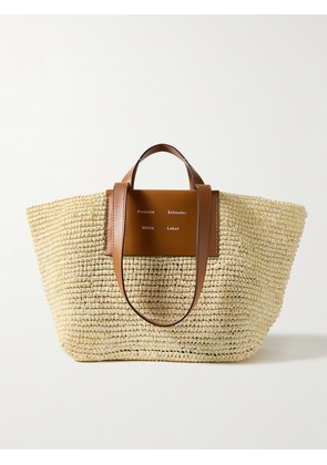 Proenza Schouler White Label - Morris Large Leather-trimmed Raffia Tote - Ivory - One size