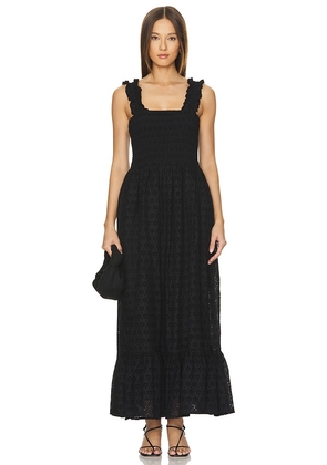 Bobi Eyelet Dress in Black. Size M, S, XL, XS.