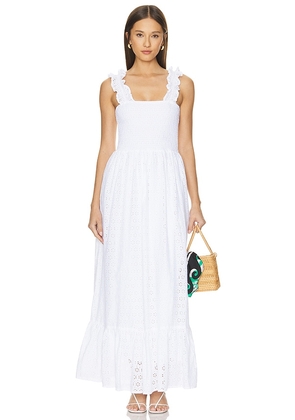 Bobi Eyelet Dress in White. Size M, S, XL, XS.