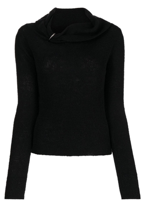 tout a coup asymmetric knitted top - Black