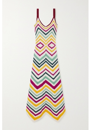 La DoubleJ - Dazzling Striped Crocheted Cotton Maxi Dress - Yellow - xx small,x small,small,medium,large,x large,xx large
