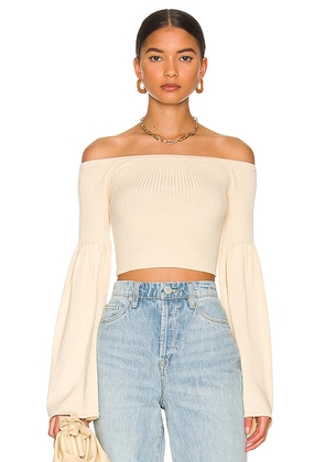 LPA Nalle Off Shoulder Sweater in Ivory. Size M, S, XL.